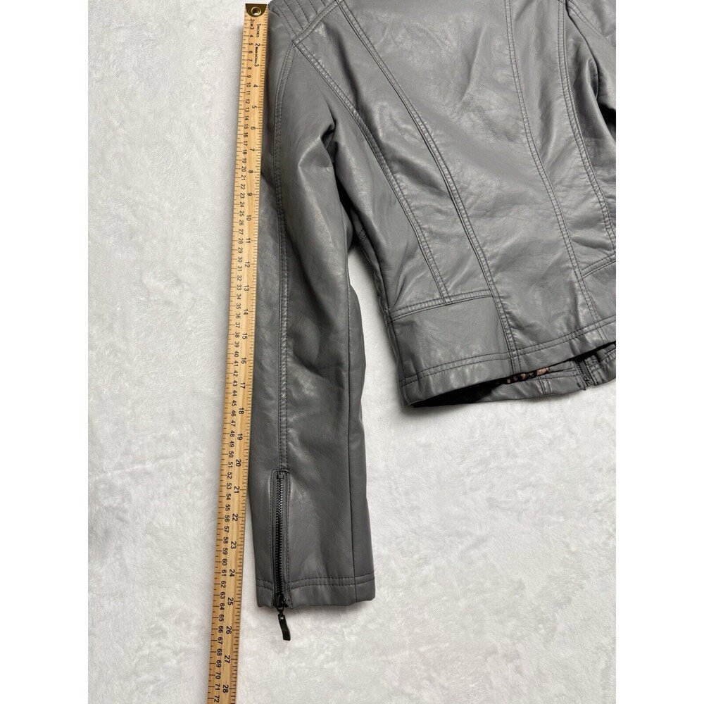 Therapy Jacket Women's Size M Gray Full Zip Pockets Lined Leopard - Picture 12 of 13